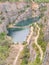 Blue lagoon at the bottom of area Amerika canyon