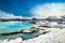 The Blue Lagoon, a geothermal bath resort . Iceland