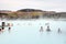 THE BLUE LAGOON, ICELAND, AUGUST 30, 2019: The Blue Lagoon pools in front of the geothermal plant.