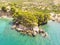Blue lagoon, island paradise. Beautiful bay near Podgora town, Makarska rivera, Dalmatia, Croatia