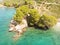 Blue lagoon, island paradise. Beautiful bay near Podgora town, Makarska rivera, Dalmatia, Croatia