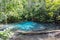 The Blue Lagoon in Krabi, Thailand, famous destination for tourists part of nearby Emerald Pool