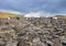 Blue Lagoon. Lava field in front of the geothermal plant.