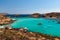 He Blue Lagoon is a popular  small bay for a day trip with shallow, azure-coloured water on the West coast of Comino island