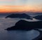 Blue lagoon at sunset in Oludeniz, Turkey