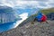 Blue lake in Norway near Trolltunga