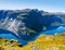 Blue lake in Norway near Trolltunga