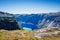 Blue lake in Norway near Trolltunga