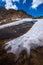 Blue Lake Outlet Melting Snow Colorado Landscape