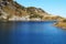 Blue lake in the Rila mountains Bulgaria in sunlight