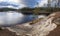 blue lakes among the Spruce forest. The nature of the Karelian Isthmus and the rocks of the Triangular Lake