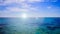 Blue landscape background sea surface backlit morning light