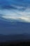 Blue landscape of the Tuscany valley