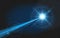 Blue laser beam isolated