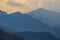 Blue Layered Mountains at Sunset