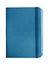 Blue leather notebook with elastic band closure isolated on whit