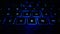 Blue led colour keyboard alphabet