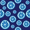 Blue lemon seamless vector pattern.