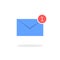 Blue letter icon. New email notification