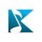 Blue letter k note song logo design