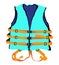 Blue life jacket