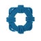 Blue Lifebuoy icon isolated on transparent background. Lifebelt symbol.
