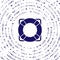 Blue Lifebuoy icon isolated on white background. Lifebelt symbol. Abstract circle random dots. Vector Illustration