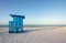 Blue Lifeguard Tower on an Early Morning Beach