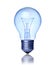 Blue light bulb isolated