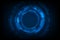 Blue light circle center cyberspace on dark background HUD.