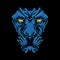 Blue Light Lion Face Illustration