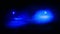 Blue light profile spotlights in the dark smoke shroud