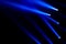 Blue light rays spotlight show concert and night club concept. Abstract light line for background and backdrop