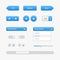 Blue Light User Interface Controls. Web Elements. Website, Software UI