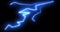 Blue lightning bolts of electrical current moving wildly across a black background