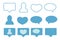 Blue Likes, followers and message icons
