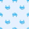 Blue line Acupuncture therapy icon isolated seamless pattern on grey background. Chinese medicine. Holistic pain