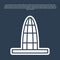 Blue line Agbar tower icon isolated on blue background. Barcelona, Spain. Vector