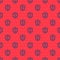 Blue line Animal health insurance icon isolated seamless pattern on red background. Pet protection concept. Vector