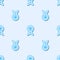 Blue line Antenna icon isolated seamless pattern on grey background. Radio antenna wireless. Technology and network