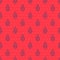 Blue line Avocado fruit icon isolated seamless pattern on red background. Vector