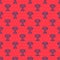 Blue line Award cup icon isolated seamless pattern on red background. Winner trophy symbol. Championship or competition
