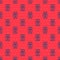 Blue line Bag of food for dog icon isolated seamless pattern on red background. Dog or cat paw print. Food for animals