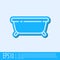 Blue line Bathtub icon isolated on grey background. Vector