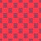 Blue line Beans in can icon isolated seamless pattern on red background. Vector