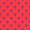 Blue line Billiard balls in a rack triangle icon isolated seamless pattern on red background. Vector Illustration