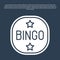 Blue line Bingo icon isolated on blue background. Lottery tickets for american bingo game. Vector