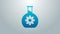 Blue line Bioengineering icon isolated on grey background. Element of genetics and bioengineering icon. Biology