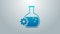 Blue line Bioengineering icon isolated on grey background. Element of genetics and bioengineering icon. Biology