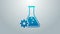 Blue line Bioengineering icon isolated on grey background. Element of genetics and bioengineering icon. Biology